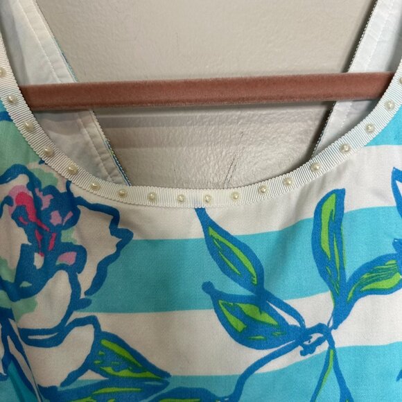 Lilly Pulitzer Sandrine Dress Tossing the Line Striped Floral Size 8 preppy - Picture 4 of 9